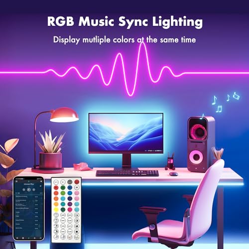 LED neon Lights,50FT RGB Neon Rope Lights,with Remote Control/APP Control,Music Sync,Timer Function,IP67 Waterproof Flexible Neon Strip Lights,for Bedroom Gaming Outdoors Decor - size: 50FT