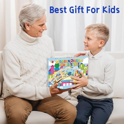 Montessori Wooden Puzzles for Toddlers 3-5, 6 Packs 24Pcs Solar System Learning Toys, Educational Preschool Puzzle Set, Toys for Kids Age 3 4 5 6 7 8, Birthday Gift for Boys Girls（Season） - style: Seasons