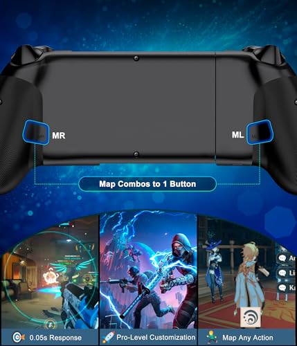 Mocagen Mobile Gaming Controller, MC2 Phone Controller for iPhone/Android/Switch/Oled/Switch 2 with Programmable/Hall Effect Joysticks & Analog Triggers/RGB Light - size: Xbox Layout-Black