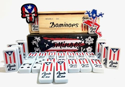 Puerto Rico Dominoes Adult Set Gifts Double six Puerto Rican Domino Set Boricua Style Comes with PR Flag