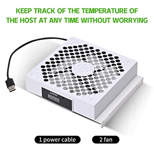 G-STORY Cooling Fan for Xbox Series S, Auto 3 Speed Adjust Temp Display RGB - color: WHITE