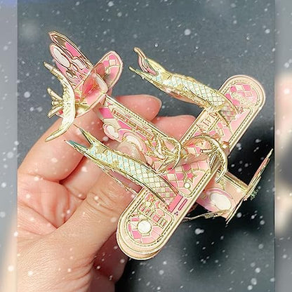 MU 3D Metal Puzzles Windbell Wind Chime B Model Kits Building for Adult and Teeners, Windchime Jigsaw Miniature DIY Sets, Birthday Gift - color: B Peace and Love