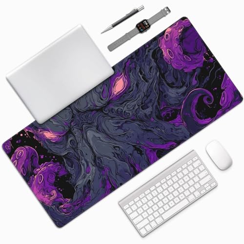 Large Gaming Mouse Pad with Purple Octopus Abstract Art Design, 35.4" x 15.7", for Gaming, Office and Travel - color: octopus