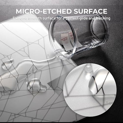 XVX White Spider Webs Glass Gaming Mousepad 4.0,Hard Mousepad for Gaming,Ultra-Smooth Micro-Etched Surface Mouse Mat with Non-Slip Rubber Base(410mm*310mm) - color: White(Spider Webs)