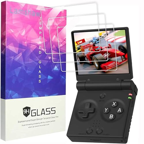 Lamshaw Compatible with Miyoo Mini Flip Screen Protector, [3 Pack] 9H Tempered Glass Screen Protector Film Compatible with Miyoo Mini Flip Retro Handheld Game Console (3 Pack)