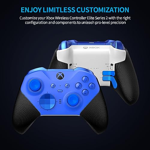 Complete Component Pack for Elite Controller Series 2 - Accessories Replacement Parts Repair Kit with Storage Case, Charging Dock and Charger Cable, 6 Thumbsticks, 4 Paddles, 1 D-Pad - color: Blue