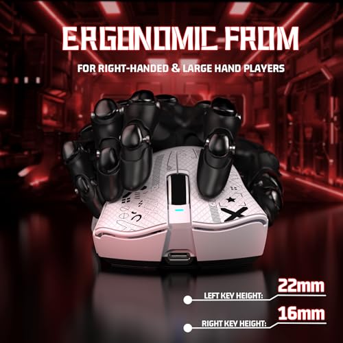 ATTACK SHARK V3 Ultra-Light Wireless Gaming Mouse,PAW3311 Sensor, 500mAh, 62g, 25KDPI 2.4G/BT/USB-C Rechargeable Wireless Mouse with 5 Programmable Buttons for Laptop,PC,Mac Gamer (White Griptape) - color: White Griptape