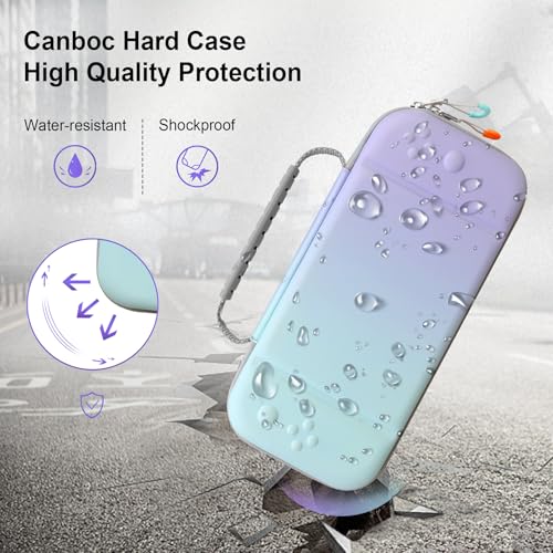 Canboc Carrying Case Compatible with Nintendo Switch 2 (2025), Hard Shell Switch 2 Console Bag with 24 Game Card Slots, Mesh Pocket fit Accessories, Purple Gradient Blue (Case Only) - color: Purple Gradient Blue