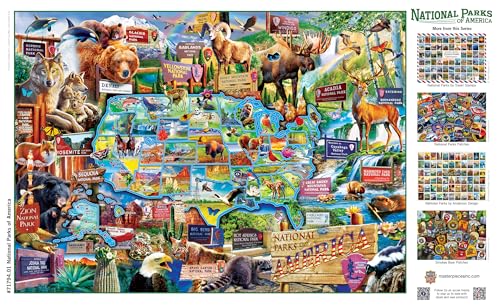 MasterPieces - 1000 Piece Jigsaw Puzzle, National Parks of America, Fun for Adults, Family, Kids 19.25"x26.75" - style: National Parks