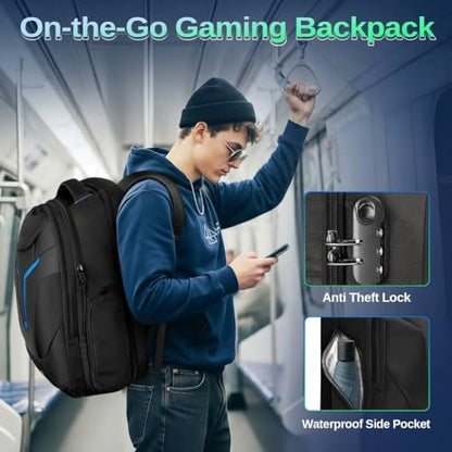 MATEIN 18 inch Gaming Laptop Backpack with Thick Padded Laptop Compartment | Anti Theft, Extra Large Backpack with Rain Cover, Waterproof Travel Bag, Tech Organizer Gaming Accessories