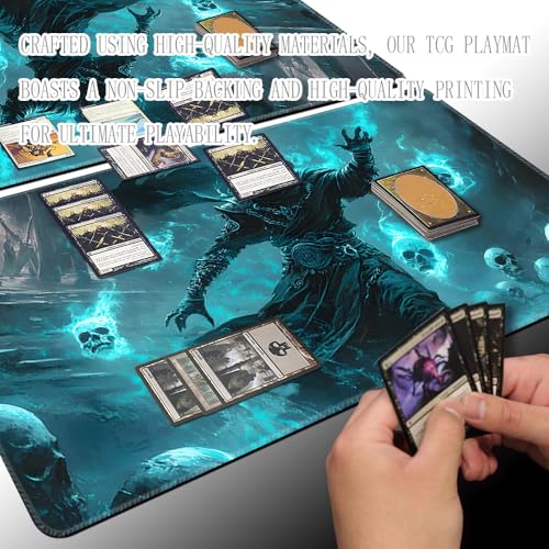 Board Game 14x24in MTG Playmat Compatible for OCG CCG RPG TCG Playmats (Ghost Mage) - color: Ghost Mage