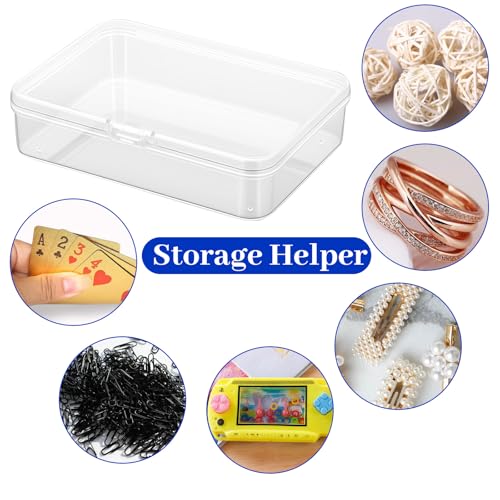30pcs Plastic Playing Card Boxes,4.1 X 3 X 1 Inches Transparent Clip-On Playing Card Case,Trading Card Storage Box for Men Women Collecting and Classifying