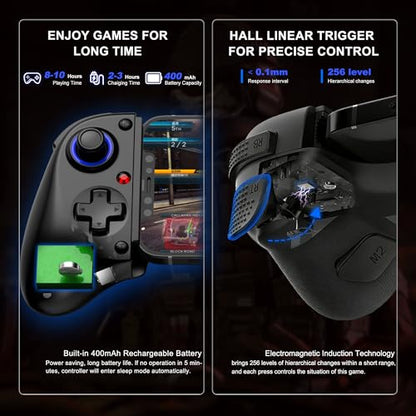 Megadream Mobile Gaming Controller for iPhone/Android/PC - iPad/Tablet (Up to 11in) - Cloud Game - NS-Switch|Swith 2 - Turn Your Phone into a Gaming Console - PS5/Xbox Remote Play Streaming, Call of Duty, Roblox, Turbo, Black - color: Black