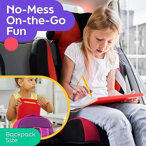 AYNAT FUN Magnetic Drawing Board for Kids & Toddlers with Beads and Magnet Stylus Pen - Magnetic Tablet Toy for Airplane & Car Ride Activities for Kids - size: Square Red