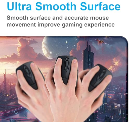 Digital Night Scene Office Art Desk Mat, Female Learning Computer Mouse Mat | Large Extended Mouse Pad; Full Desk Coverage; Waterproof Coating; Stable Anti-Slide Base For Gaming, Office, Study Daily Use - color: City Night Scene