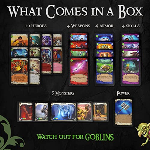 Goblins & Glory Strategy Board Game – Fantasy Deck Building Adventure with Heroes, Monsters & Quests – Fun Card Game for Adults & Teens, Ages 14+, 3–5 Players, 30+ Minute Gameplay
