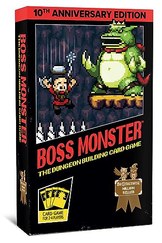 Brotherwise Games Boss Monster 10th Anniversary Edition | 30 Min Playing Time, 2-4 Players, Ages 13+, Building Card Game with New Rooms, Bosses, Spells & Modernized Rules