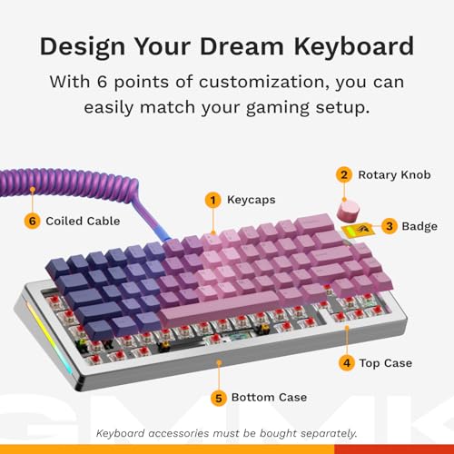 GLORIOUS Gaming - GMMK 3 PRO Barebones Custom Keyboard Kit w/Knob, Custom Modular Aluminum Body & Gasket System,Hotswappable 65% Compact Keyboard, Sound Dampening Foam, Aluminum Switch Plate (Silver) - color: Silver, size: Compact, style: GMMK 3 Pro