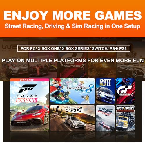 PXN V3 Pro Gaming Steering Wheel with Pedals | Dual Motor Vibration Feedback, Beginner Sim Racing Wheel for PC, PS4, Xbox Series S, Xbox Series X, Xbox One and Switch - color: Black