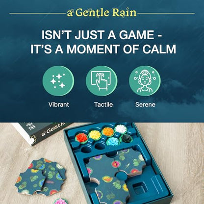 A Gentle Rain – Bloom Edition – Calming Tile-Laying Puzzle Game with 3D Lotus Blossoms – Mindful Solo, 2-Player, or Cooperative Play in 15 Min – Premium Tactile Board Game, Giftable & Family-Friendly