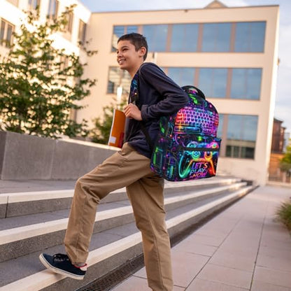 School Backpack for Boys- Video Game Backpacks Boys Backpack for Kids Children Teens Elementary Middle School - Students Bookbag Ages 6-18, Game Bookbag Travel Back Pack - color: Game