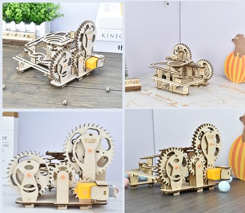 3D Wooden Brain Teaser Puzzles for Adults Teens Marble Run Model Building Kits Toys DIY Crafts Brian Teaser Wooden Puzzles with Roller Coaster Building Set Gift for Adults Teens