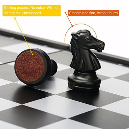 Magnetic Travel Chess Set 9.84 Inches with Folding Chess Board Educational Toys for Kids and Adults, 2 Players