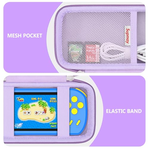 Supmay Carrying Case Compatible with CCTU / TEBIYOU Kids Handheld Games Preloaded 218 Retro Video Games, Portable Gaming Electronic Toys Storage Holder Travel Bag with Mesh Pocket for USB Cable,Purple - color: Purple