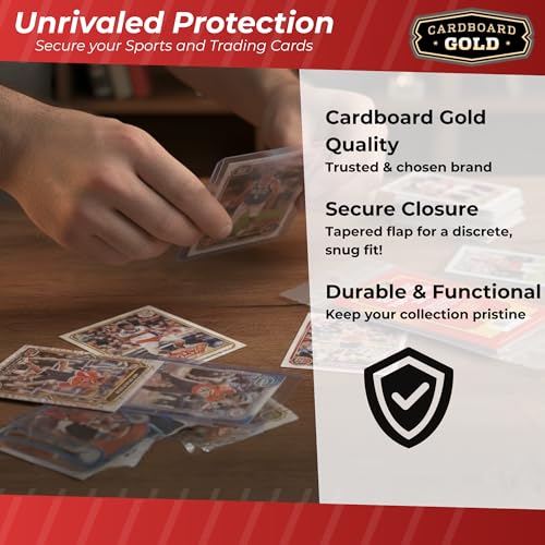Cardboard Gold Toploader Sleeves - Ultimate Protection Resealable Snug Fit Top Loader Sleeves - Acid Free Archival Safe - Holds Toploaders Securely (140pt-190pt Sleeves, 50 Toploader Sleeves) - size: 50 Toploader Sleeves, style: 140pt-190pt Sleeves