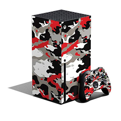 MightySkins Skin Compatible with Xbox Series X Bundle - Red Camo | Protective, Durable, and Unique Vinyl Decal wrap Cover | Easy to Apply, Remove, and Change Styles | Made in The USA - color: Red Camo