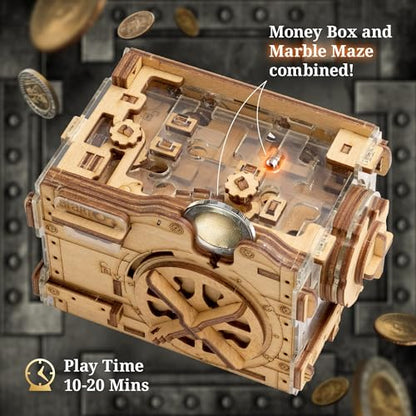 iDventure aMAZEing Safe, Money Puzzle Box for Adults, Box for Cash Gift | Mini Safe Brain Teaser, Money puzzle box for cash gift, Birthday Gift, Hidden Compartment, 3D Puzzle for Adults, Piggy Bank