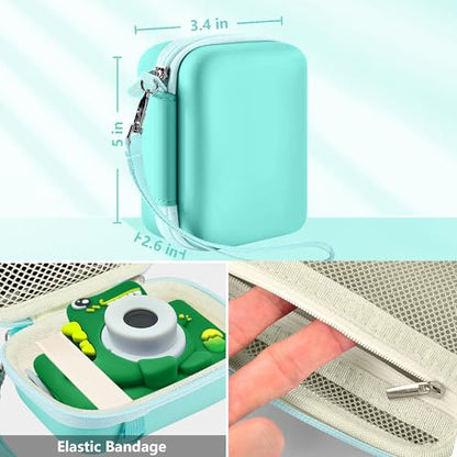 Leayjeen Kids Camera Case for Goopow/Mgaolo Kids Camera-Light Green | Fits CIMELR/Seckton/OZMI Kids Toy Cameras and Children Digital Camera,Shockproof Water-Resistant Hard EVA Shell(Case Only) - color: Green