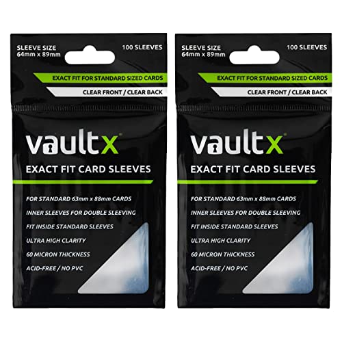 Vault X Exact Fit Sleeves (200 Pack) Perfect Inner Sleeves for Trading Cards, Clear - size: Clear 200 Pack