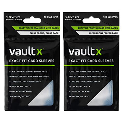 Vault X Exact Fit Sleeves (200 Pack) Perfect Inner Sleeves for Trading Cards, Clear - size: Clear 200 Pack