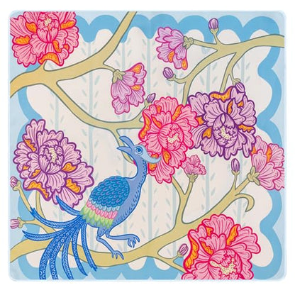 Drydiet Mahjong Mat for Table 31.5 x 31.5 Inch American Mahjong Mat with Carrying Bag, Non-Slip Noise Reduction Table Item for Family Poker Domino Board Game Night & Party Use(Peacock) - style: Peacock