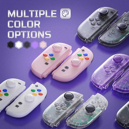eXtremeRate Replacement 3D Joystick & Thumb Grips & Side Rail Shell Buttons for Nintendo Switch 2 JoyCon, Console Rail Stickers Left Right Analog Thumbsticks Caps for Switch 2 - Cherry Blossoms Pink - color: Cherry Blossoms Pink