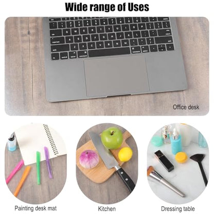 Frosted PVC Soft Glass Desk Pad Protector - Thick Heat Resistant Table Cover, Anti-Scratch Waterproof Rectangular Mat for Office, Durable Tablecloth for Home & Workspace, Satin Finish Version, 1 cm