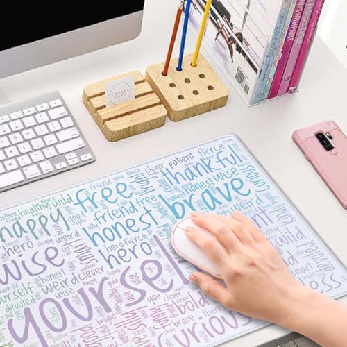 Be Yourself Large Gaming Mouse Pad for Desk, Desk Mat with Seamed Edges, Waterproof Desk Pad, Non-Slip Rubber Base, 31.5x11.8 Inch Keyboard Pad Computer Mat, Big XL Mousepad - color: Be Yourself