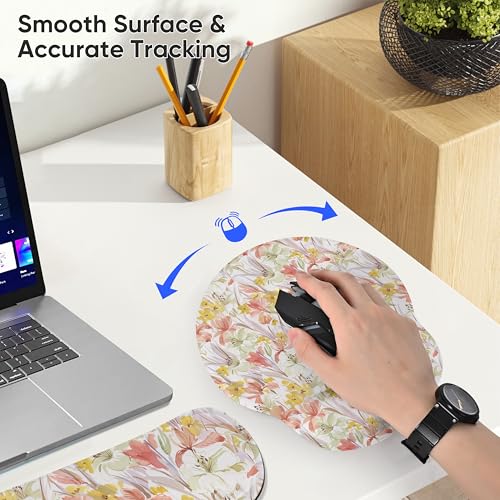 RICHEN Wrist Rest Support for Mouse Pad&Keyboard Set, 3-in-1 Computer Mousepad,Keyboard Wrist Rest and Coaster Set, Non-Slip Keyboard Wrist Rest and Mouse Pad Set Ergonomic Design (YKMWR-63) - color: Ykmwr-63