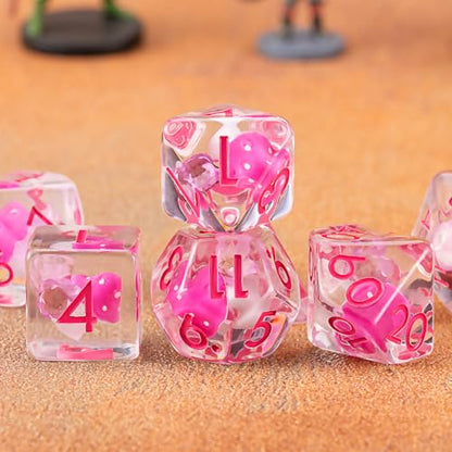 Polyhedral D&D Dice Mushroom Dice,Resin Mushroom&Flower DND Dice Set for Dungeons and Dragons MTG RPG Board Games for 15 Years and Up - color: Mushrooms-flower