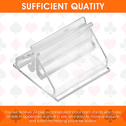 Aster 48 PCS Acrylic Card Stands Clear Game Card Stands, Game Piece Holders Board Game Pieces Stand Markers for Cards, Photos, Memos, Pictures Display