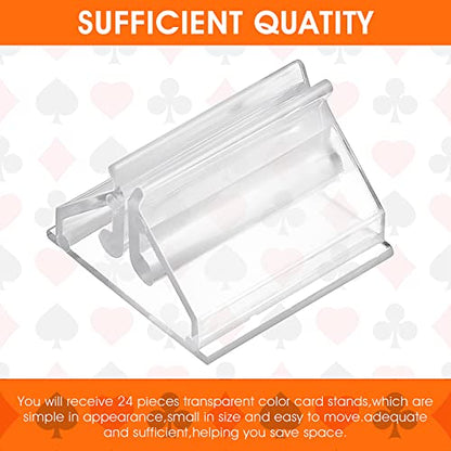 Aster 48 PCS Acrylic Card Stands Clear Game Card Stands, Game Piece Holders Board Game Pieces Stand Markers for Cards, Photos, Memos, Pictures Display