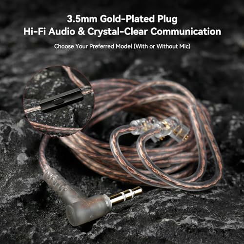 2026 Latest erabuds,KBEAR BK1 Wired Gaming Earbuds,10mm Single DD in Ear Monitor,HiFi Headset Wired Earbuds IEM Earphones with Detachable Cable for Gaming/Music/Video (White, 3.5 with mic) - color: B