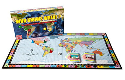 Who Knows Where? - The Location Guessing Educational Family Board Game Where You Guess Famous Geography Locations on a map of The World.