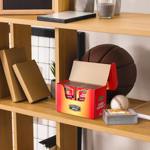 Cardboard Gold Card Saver 1 - Semi Rigid Card Holders - 200 Count | PSA BGS SGC Grading Submissions, Acid-Free Polypropylene Protectors, Trading Baseball Sleeves, Binder Storage Compatible - size: 200 Card Savers, style: Modern