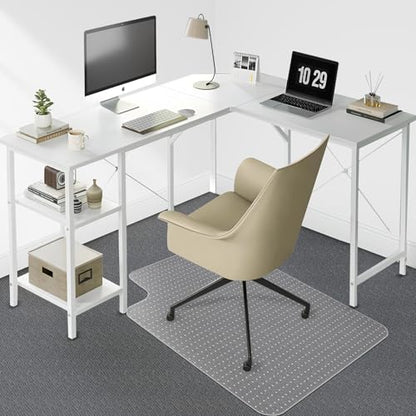 Heavy Duty Office Chair Mat for Carpet Floors & Desk Mat for Carpeted Floors - Clear Floor Protector with Extended Lip | Slip-Resistant, Easy Glide 36"x48" for Low/Flat Pile - Home, Office & Gaming