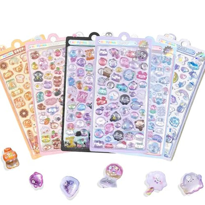 3D Cute Mini Puffy Stickers,6 Sheets 300+Kawaii Air Decorative Stickers HEYFUMMAI for Phone Case Or DIY Planners Notebooks Scrapbooks Handbooks Decoration ﻿ - style: 6PCS Stickers