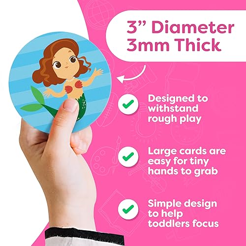 Mermaid Toys for Girls 4-6 Matching Game - Memory Game for Kids - Girls Toys 4-5 - Mermaid Gifts - 4 Year Old Girl Birthday Gifts - Kids Games Preschool Educational Toys - color: Mermaids