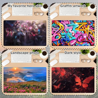 10 Pcs Sublimation Blanks Playmat 14" x 24", Smooth Rubber Game Play Mat for Custom Printing, Trading Card Games, Board Games & Mouse Pad – Ideal for Home & Game Room