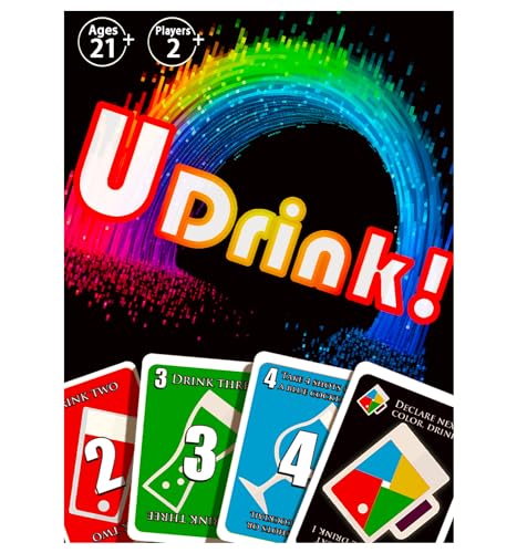 UDRINK! - The Drinking Game Cards for Adults, Fun & Easy Games for Adult Game Nights - Couple Games, Bachelorette Party Games to Get Buzzed Easily - 2024 New Edition -